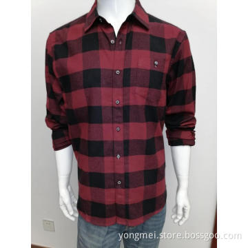 Mens cotton y/d flannel long sleeve shirt
